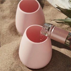 ODEME “WHAT A PAIR” PINK SILICONE WINE GLASSES